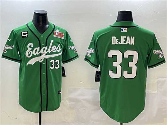 Men's Philadelphia Eagles #33 Cooper DeJean Green 2025 Super Bowl LIX And 3-Star C Patch Stitched Baseball Jersey,We sell and wholesale Men's Philadelphia Eagles #33 Cooper DeJean Green 2025 Super Bowl LIX And 3-Star C Patch Stitched Baseball Jersey on line form chian!